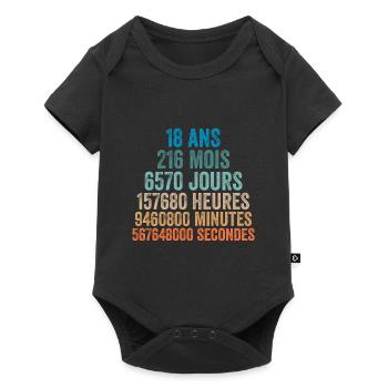 18 Ans Anniversaire - cadeau d'anniversaire - Body à manches courtes Premium Bébé - noir - Devant