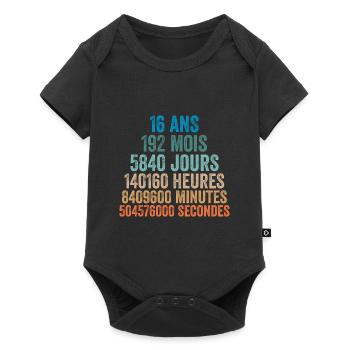 16 Ans Anniversaire - cadeau d'anniversaire - Body à manches courtes Premium Bébé - noir - Devant