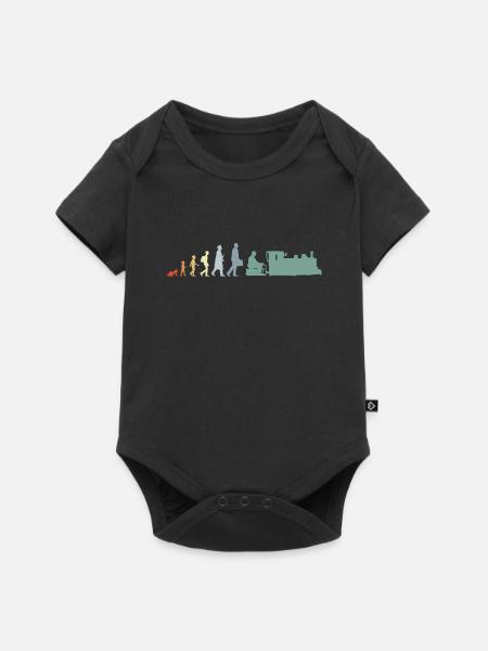 Trainspotter Evolution - Baby Premium Kurzarmbody - Schwarz