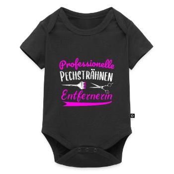 Professionelle Pechsträhnen Entfernerin Friseurin - Baby Premium Kurzarmbody - Schwarz - Vorne