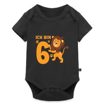 6 Jahre Löwe Löwen 6 Kindergeburtstag - Baby Premium Kurzarmbody - Schwarz - Vorne