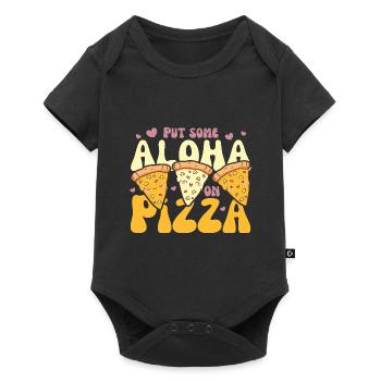 Mettez un peu d’aloha sur la pizza Cute Kawaii Pizza Süße - Body à manches courtes Premium Bébé - noir - Devant