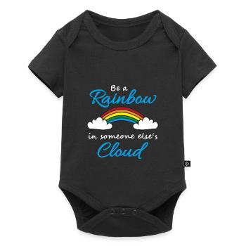 Be a rainbow in someone's cloud - Baby Premium Kurzarmbody - Schwarz - Vorne