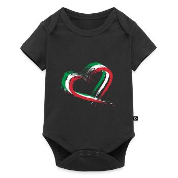 Heart Bust Flag Italy Flag Colors Holiday - Baby Premium short-sleeve bodysuit - black - Front
