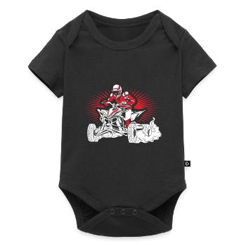 Quad - Baby Premium Kurzarmbody - Schwarz - Vorne