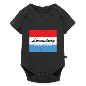 Luxemburg - Hauptstadt mit GPS & Flagge - Baby Premium Kurzarmbody - Schwarz - Vorne