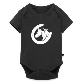 Chevaux T-shirt & fer cadeau - Body à manches courtes Premium Bébé - noir - Devant