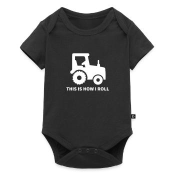 Farmer and Tractor Gift - Baby Premium short-sleeve bodysuit - black - Front