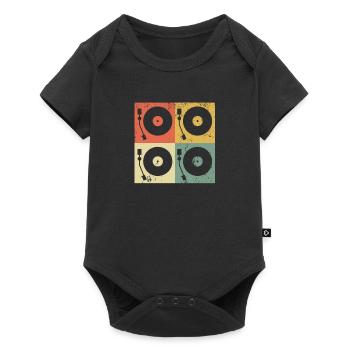 Tourne-disque vinyle vinyle - Body à manches courtes Premium Bébé - noir - Devant