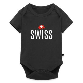 Swiss T-Shirt - Baby Premium Kurzarmbody - Schwarz - Vorne