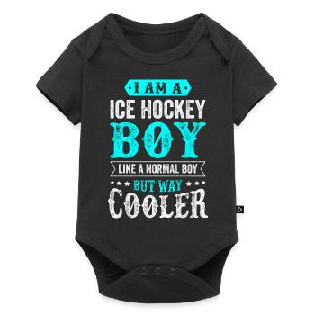 Ice hockey boy ice hockey boy man saying - Baby Premium short-sleeve bodysuit - black - Front