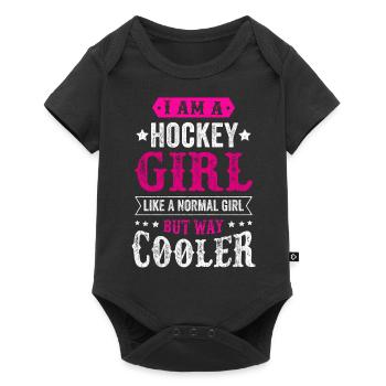 Hockey girl hockey girl woman child gift - Baby Premium short-sleeve bodysuit - black - Front