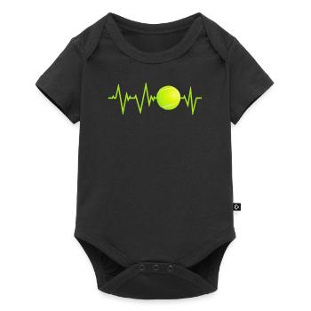 Cadeau de t-shirt de battement de coeur de tennis - Body à manches courtes Premium Bébé - noir - Devant