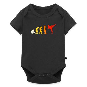 Karate Evolution T-Shirt Geschenk Judo - Baby Premium Kurzarmbody - Schwarz - Vorne