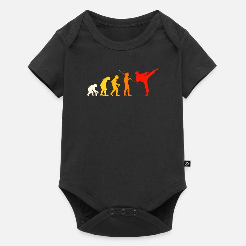 Karate Evolution T-Shirt Geschenk Judo - Baby Premium Kurzarmbody - Schwarz