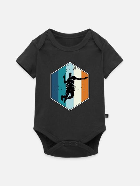 badminton - Premium kortermet body for barn - svart