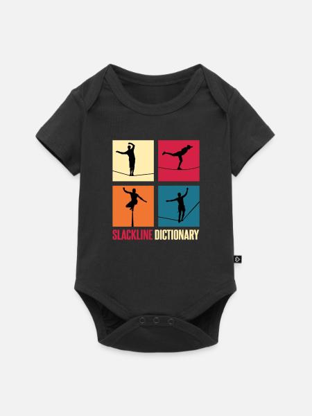 Slackline Lexikon Geschenk - Baby Premium Kurzarmbody - Schwarz