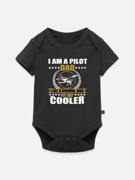 Piloten Papa - Baby Premium Kurzarmbody - Schwarz