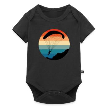 Gleitschirm Flieger Paraglider Pilot Paraglide - Baby Premium Kurzarmbody - Schwarz - Vorne