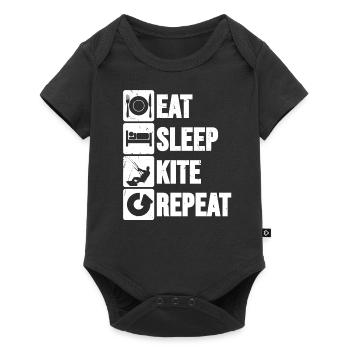 Eat Sleep Kite Repeat kite amusante kitesurf - Body à manches courtes Premium Bébé - noir - Devant