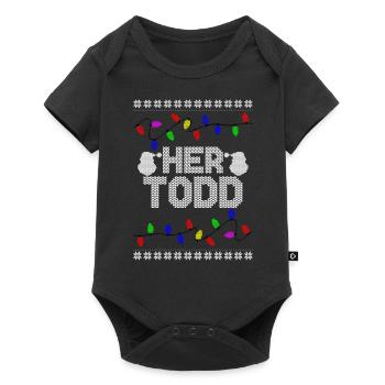His Margo Her Todd Ugly Christmas Couple Matching - Baby Premium short-sleeve bodysuit - black - Front