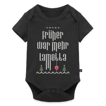 Früher war mehr Lametta, Spruch, Ugly Christmas - Baby Premium Kurzarmbody - Schwarz - Vorne