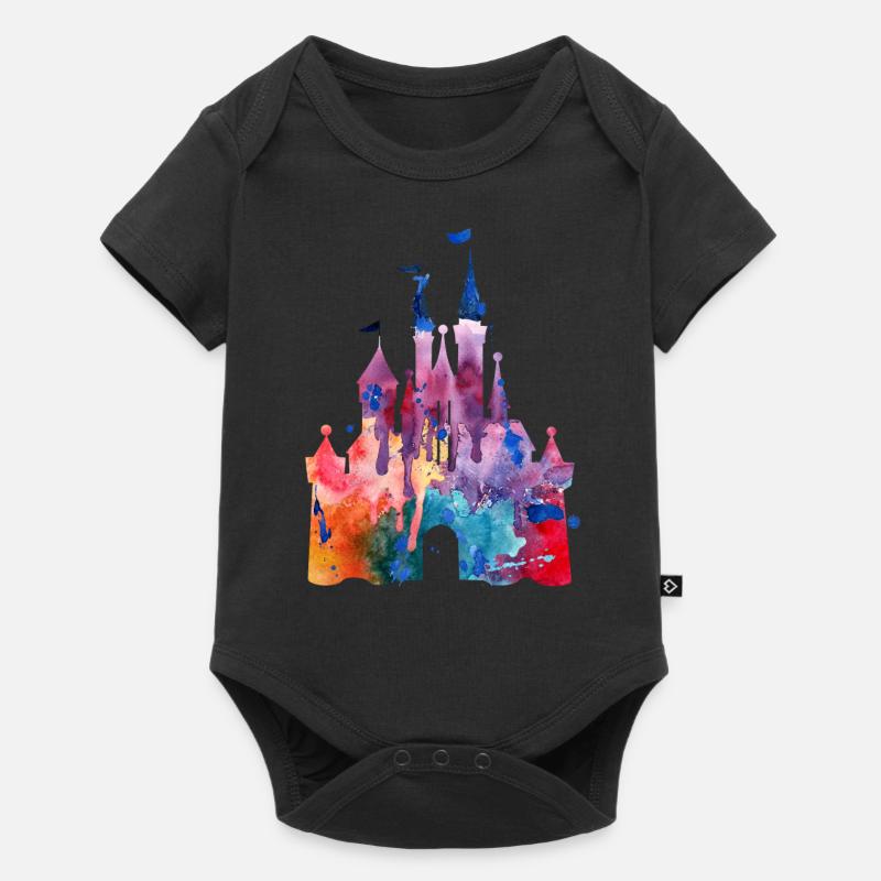 Aquarelle Princesse Château - Body à manches courtes Premium Bébé - noir