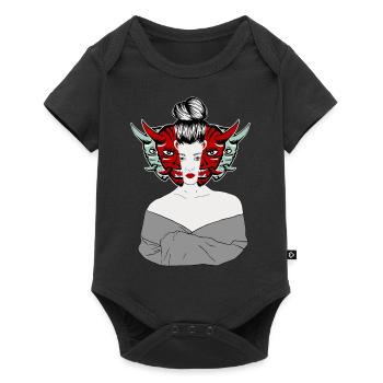 Geisha des démons japonais - Body à manches courtes Premium Bébé - noir - Devant
