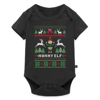 Mama Elf Hässliche Weihnachten - Baby Premium Kurzarmbody - Schwarz - Vorne