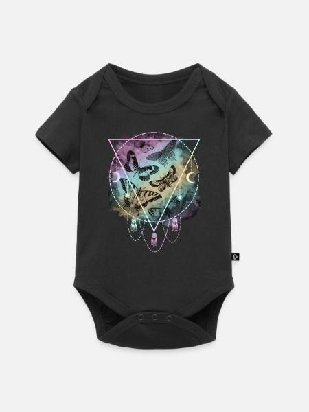 Bunte Schmetterlinge Pastel Goth - Baby Premium Kurzarmbody - Schwarz