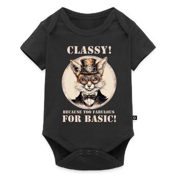 Steampunk Fox - Baby Premium short-sleeve bodysuit - black - Front
