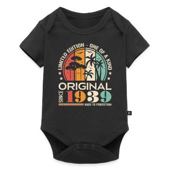 Oldtimer Baujahr 1939 Geboren Jahrgang Geburtstag - Baby Premium Kurzarmbody - Schwarz - Vorne