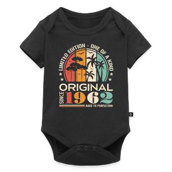 Oldtimer Baujahr 1962 Geboren Jahrgang Geburtstag - Baby Premium Kurzarmbody - Schwarz - Vorne