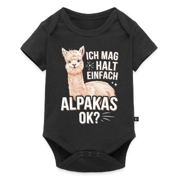 Alpaca llama alpacas animal - Baby Premium short-sleeve bodysuit - black - Front