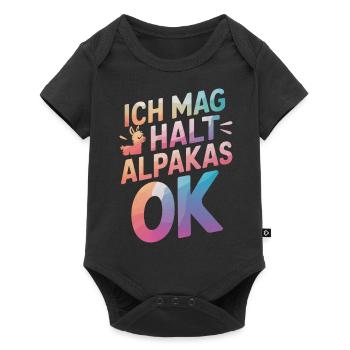 Alpaca llama alpacas animal - Baby Premium short-sleeve bodysuit - black - Front
