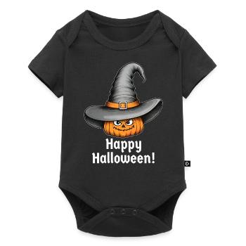 Joyeux Halloween Chapeau citrouille - Body à manches courtes Premium Bébé - noir - Devant