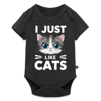 Chat Chats Amoureux Chat Propriétaire Chaton - Body à manches courtes Premium Bébé - noir - Devant