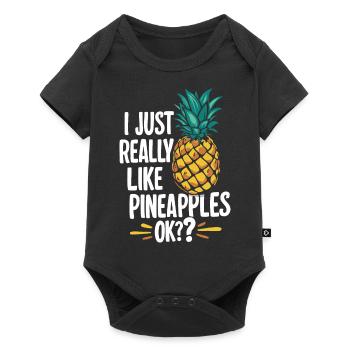 Ananas Fruit tropical hawaïen - Body à manches courtes Premium Bébé - noir - Devant