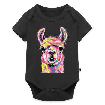 Alpaka Llama - Baby Premium Kurzarmbody - Schwarz - Vorne