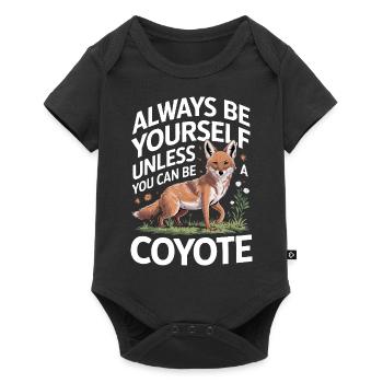 Coyote Animal Drôle - Body à manches courtes Premium Bébé - noir - Devant