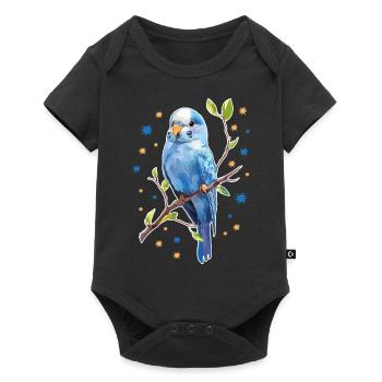 Étoiles de perruche - Body à manches courtes Premium Bébé - noir - Devant