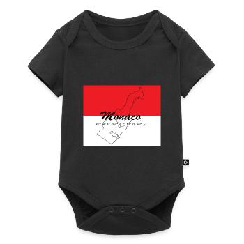Monaco - Stadtstaat mit GPS & Flagge - Baby Premium Kurzarmbody - Schwarz - Vorne