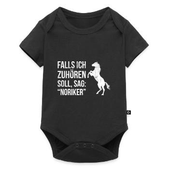 Falls Zuhören Sag Noriker Pferde Reiter Noriker - Baby Premium Kurzarmbody - Schwarz - Vorne