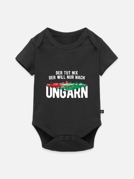 Der Will Nur Nach Ungarn Ungarische Flagge Ungarn - Baby Premium Kurzarmbody - Schwarz