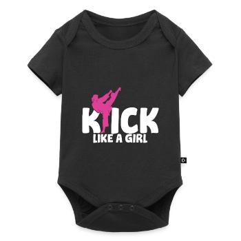 Kickboxer Girl Fighter Kickboxing Martial Arts - Baby Premium short-sleeve bodysuit - black - Front