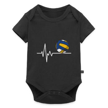 VOLLEYBALL Heartbeat Shirt Sport Volleyball Team - Baby Premium short-sleeve bodysuit - black - Front