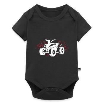 Quad - Baby Premium Kurzarmbody - Schwarz - Vorne