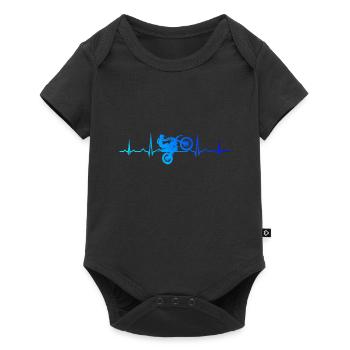 Motocross Dirtbike Supermoto Damen Dirt Bike - Baby Premium Kurzarmbody - Schwarz - Vorne
