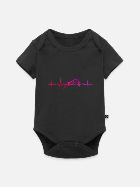 Posaune Blechblasinstrument Blaskapelle - Baby Premium Kurzarmbody - Schwarz