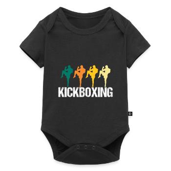 Retro Kickboxer Vintage Fighter Kickboxing MMA - Baby Premium short-sleeve bodysuit - black - Front